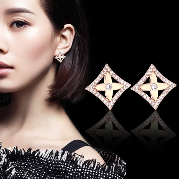 Luxury Gold or Silver Floral Champ Earrings