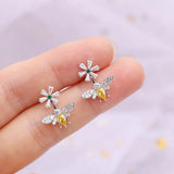Trendy Galaxian Flowers 925 Sterling Silver Earrings