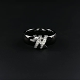 Trendy White or Black Ceramic Engagement Ring