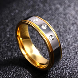 Luxury Titanium Gold and Silver Men Anniversary Ring