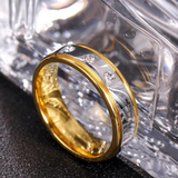 Luxury Titanium Gold and Silver Men Anniversary Ring