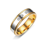 Luxury Titanium Gold and Silver Men Anniversary Ring