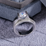 925 Sterling Silver Luxury Halo Men Engagement Ring
