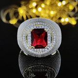 Luxury Red and Gold Men Anniversary Ring