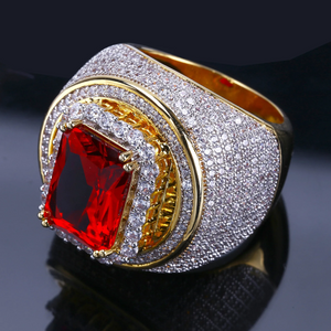 Luxury Red and Gold Men Anniversary Ring