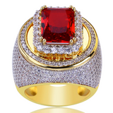 Luxury Red and Gold Men Anniversary Ring