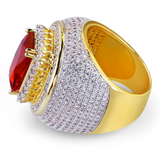 Luxury Red and Gold Men Anniversary Ring