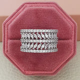 Trendy Silver Color Marquise Round Eternity Band Ring