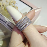 Trendy Silver Color Marquise Round Eternity Band Ring