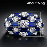 Luxury Blue White Color Engagement Ring