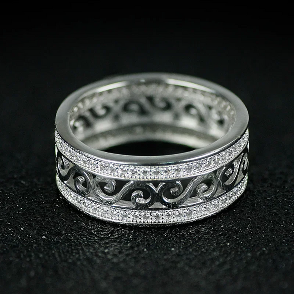 Unisex Rose Gold or Silver Elegant Engagement Rings