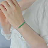 Luxury Rectangle Green Blue Black or White Color Bracelet