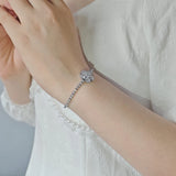 Unique Princess 5-Leaf Clover 925 Sterling Silver Bracelet