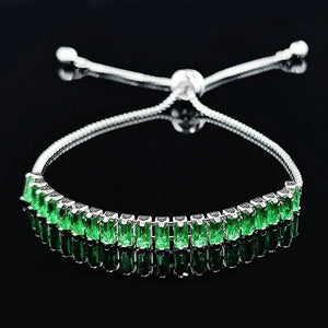 Luxury Rectangle Green Blue Black or White Color Bracelet