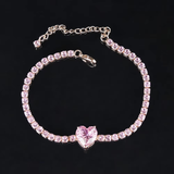 Trendy Pink Heart Rose Gold Bracelet