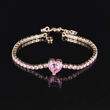 Trendy Pink Heart Rose Gold Bracelet