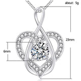Trendy Heart 925 Sterling Silver Anniversary Necklace