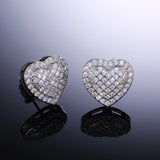 Dazzling Romantic Heart Stud Earrings