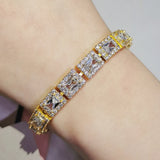 18CM Rectangle Luxury Princess Silver Gold Green or Rose Gold Bracelet