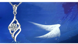Elegant Angel Curve Pendant Silver Necklace
