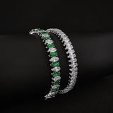 Unique White Green Marquise Bracelet Bangle