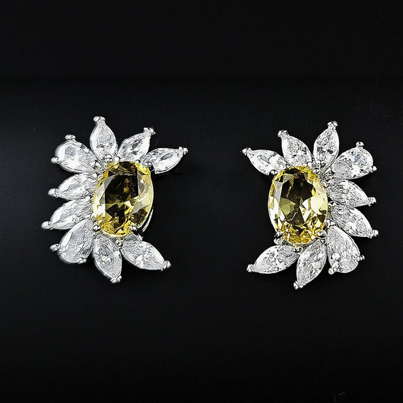 Brilliant Yellow Crystal Apollo Stud Earrings