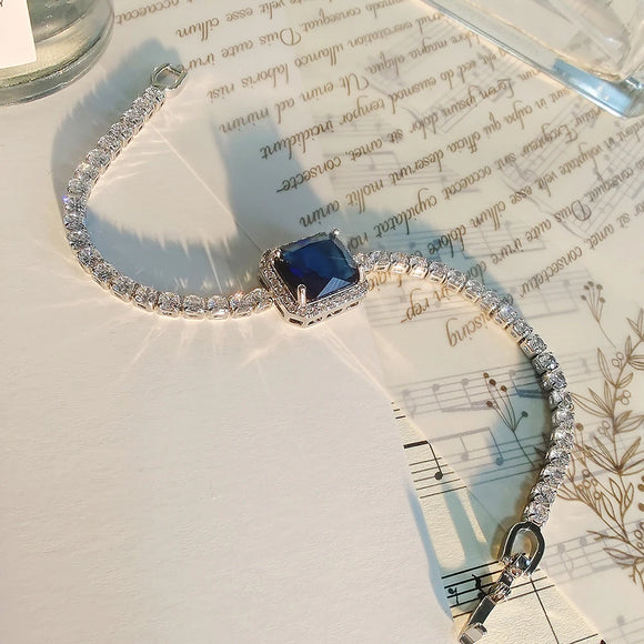 Delicate Blue Rectangle Bracelet Bangle