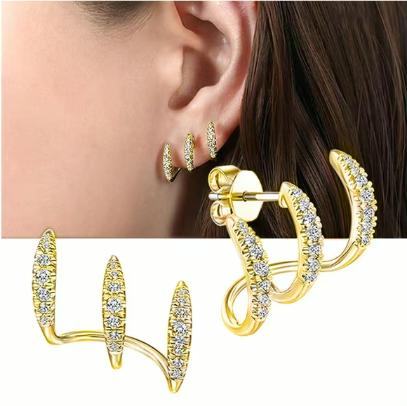 Trendy Three Claws Gold or Silver Earrings