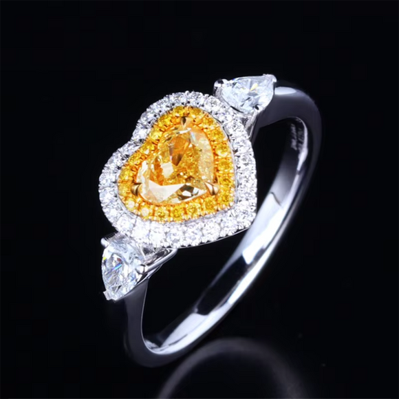 Elegant Yellow Heart Promise Ring