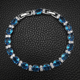 Luxury Sky Blue Oval Bracelet
