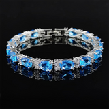 Luxury Sky Blue Oval Bracelet