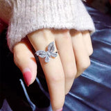925 Sterling Silver Trendy Butterfly Cute Fashion Ring