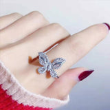 925 Sterling Silver Trendy Butterfly Cute Fashion Ring