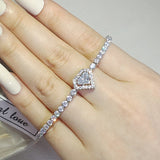 Luxury 925 Sterling Silver Heart Bracelet