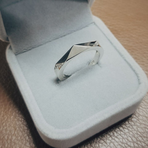 Men 925 Sterling Silver Promise Love Finger Ring