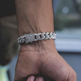 21cm Men Silver Gold Hiphop Cuban Bracelets
