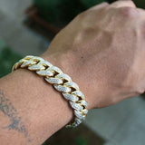 21cm Men Silver Gold Hiphop Cuban Bracelets