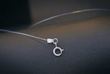 Valentines Day 925 Sterling Silver Invisible Chain Lines Necklace