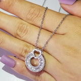 Heart Halo 925 Sterling Silver Necklace