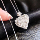 Solid Heart 925 Sterling Silver Necklace