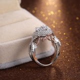 Luxury Halo 925 Sterling Silver Ring