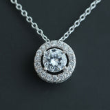 Luxury Round Solid 925 Sterling Silver Necklace