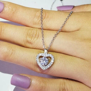 925 Sterling Silver Heart Shape Pendant and Necklace