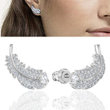 Feather 925 Sterling Silver Earrings