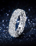 Princess Solid 925 Sterling Silver Eternity Band