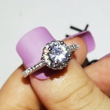 Luxury Halo 925 Sterling Silver Engagement Ring