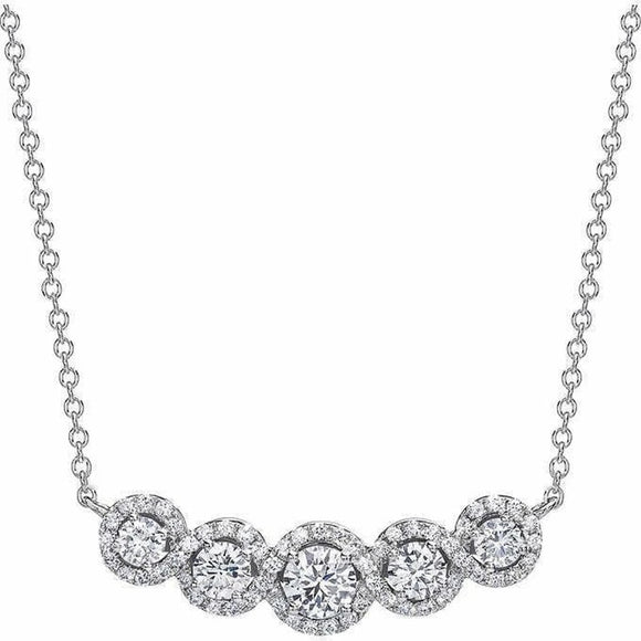 5 Round Elegant Sterling Silver Necklace