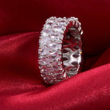 Double Drip 925 Sterling Silver Eternity Band Ring