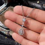 Luxury Pear 925 Sterling Silver Necklace