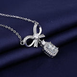 Luxury Bow Necklace 925 Sterling Silver